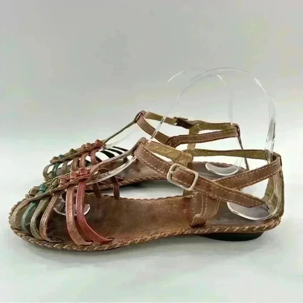 Womens leather flats size 36 multicolored